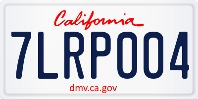 CA license plate 7LRP004