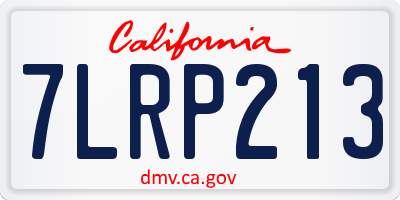 CA license plate 7LRP213