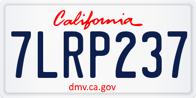 CA license plate 7LRP237