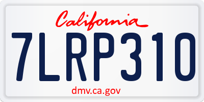 CA license plate 7LRP310