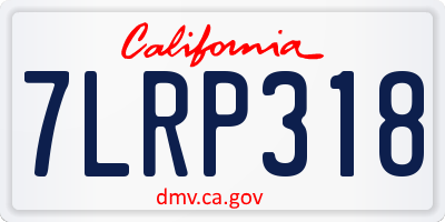 CA license plate 7LRP318