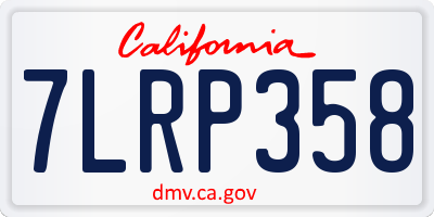 CA license plate 7LRP358