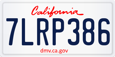 CA license plate 7LRP386
