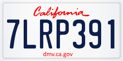CA license plate 7LRP391