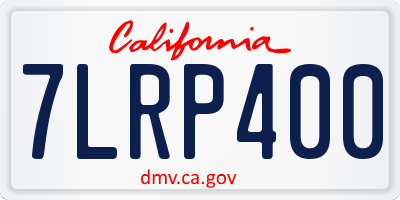 CA license plate 7LRP400