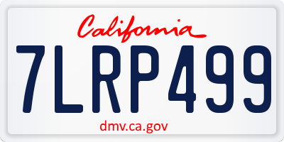 CA license plate 7LRP499