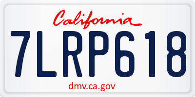 CA license plate 7LRP618