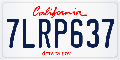 CA license plate 7LRP637