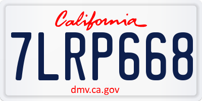 CA license plate 7LRP668
