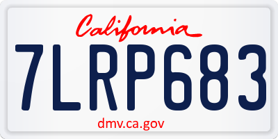 CA license plate 7LRP683