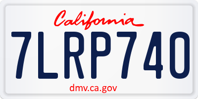 CA license plate 7LRP740