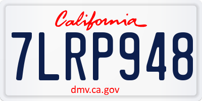 CA license plate 7LRP948