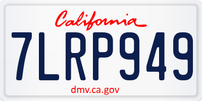 CA license plate 7LRP949