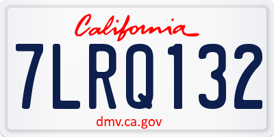 CA license plate 7LRQ132