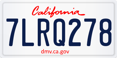 CA license plate 7LRQ278