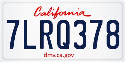 CA license plate 7LRQ378