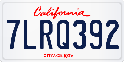 CA license plate 7LRQ392
