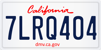 CA license plate 7LRQ404