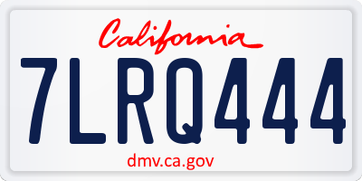 CA license plate 7LRQ444