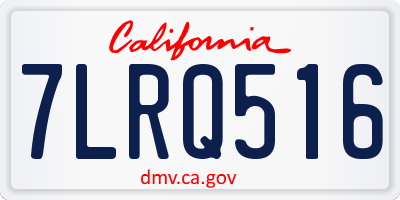 CA license plate 7LRQ516