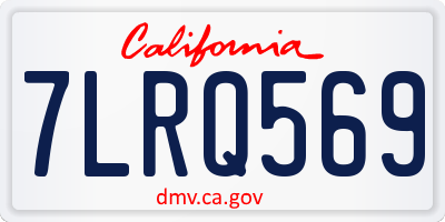 CA license plate 7LRQ569