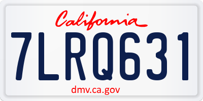 CA license plate 7LRQ631