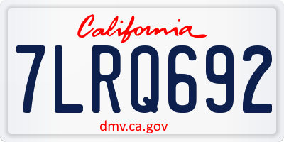 CA license plate 7LRQ692