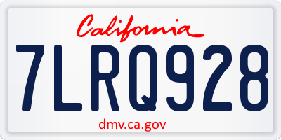 CA license plate 7LRQ928