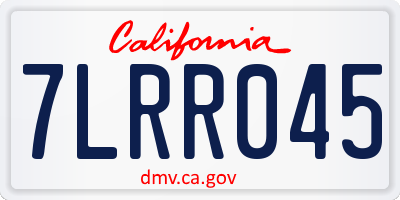 CA license plate 7LRR045