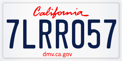 CA license plate 7LRR057