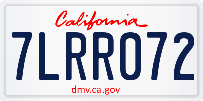 CA license plate 7LRR072