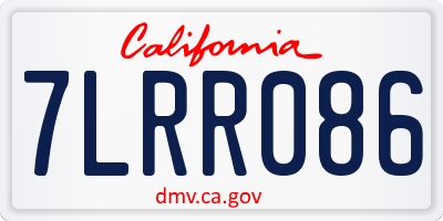 CA license plate 7LRR086