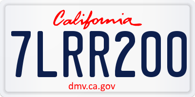 CA license plate 7LRR200