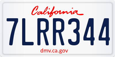CA license plate 7LRR344