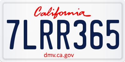 CA license plate 7LRR365