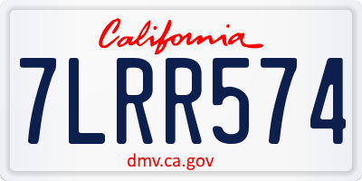 CA license plate 7LRR574