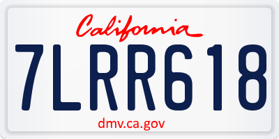CA license plate 7LRR618