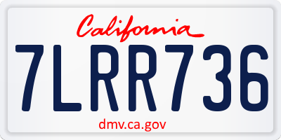 CA license plate 7LRR736