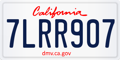 CA license plate 7LRR907