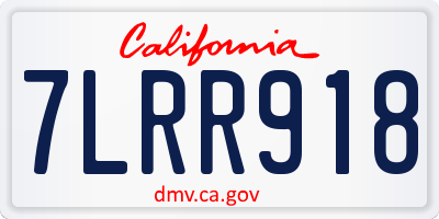 CA license plate 7LRR918