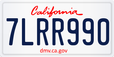 CA license plate 7LRR990