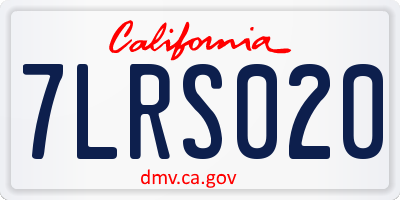 CA license plate 7LRS020