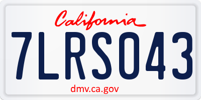 CA license plate 7LRS043