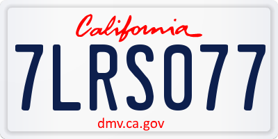 CA license plate 7LRS077