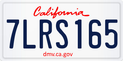 CA license plate 7LRS165