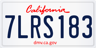 CA license plate 7LRS183