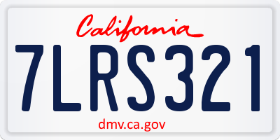 CA license plate 7LRS321
