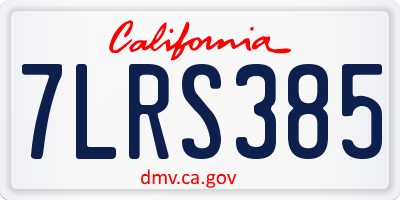 CA license plate 7LRS385
