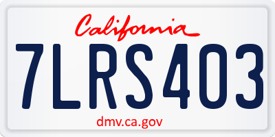 CA license plate 7LRS403