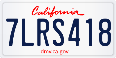 CA license plate 7LRS418